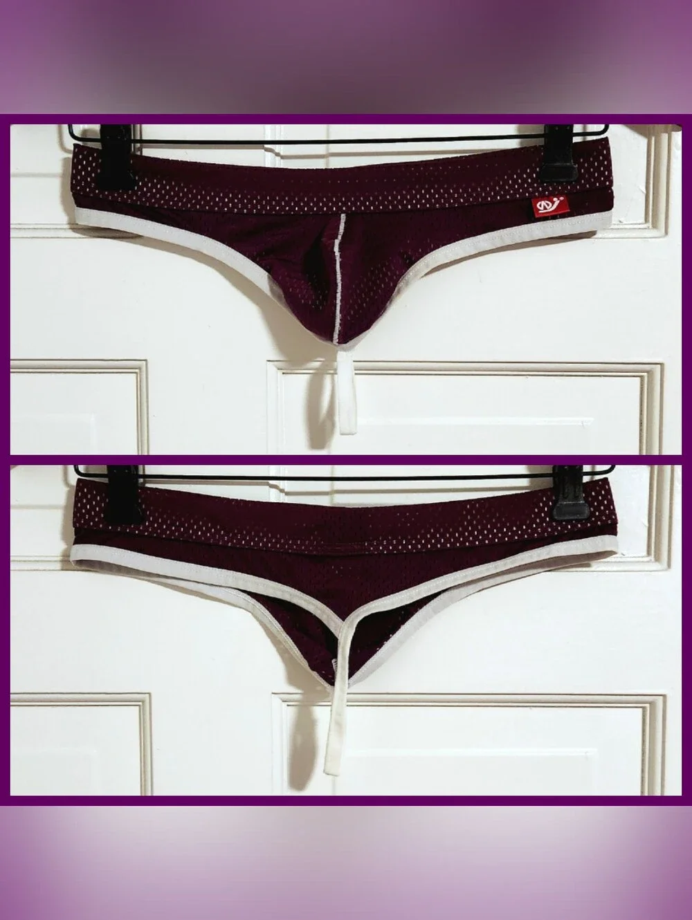 😈Wang Jiang😈 - Purple/White Mesh G-String